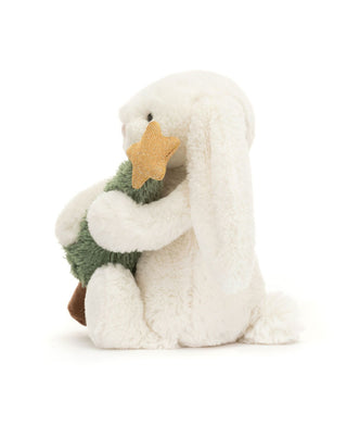 Jellycat Bashful Bunny with Christmas Tree