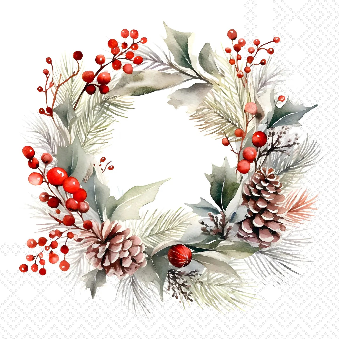 IHR Delicate Wreath Cocktail Napkin