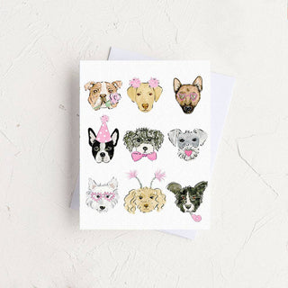 Pretty In Pink Dogs Card Blank