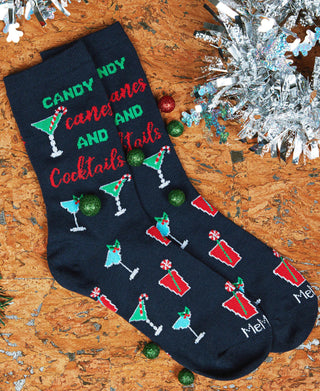 Women's Candy & Cocktails Holiday Crew Socks