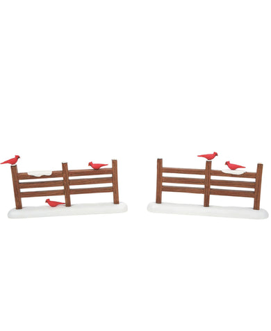 Department 56 Village Accessories Cardinal Christmas Fence (Set of 2)