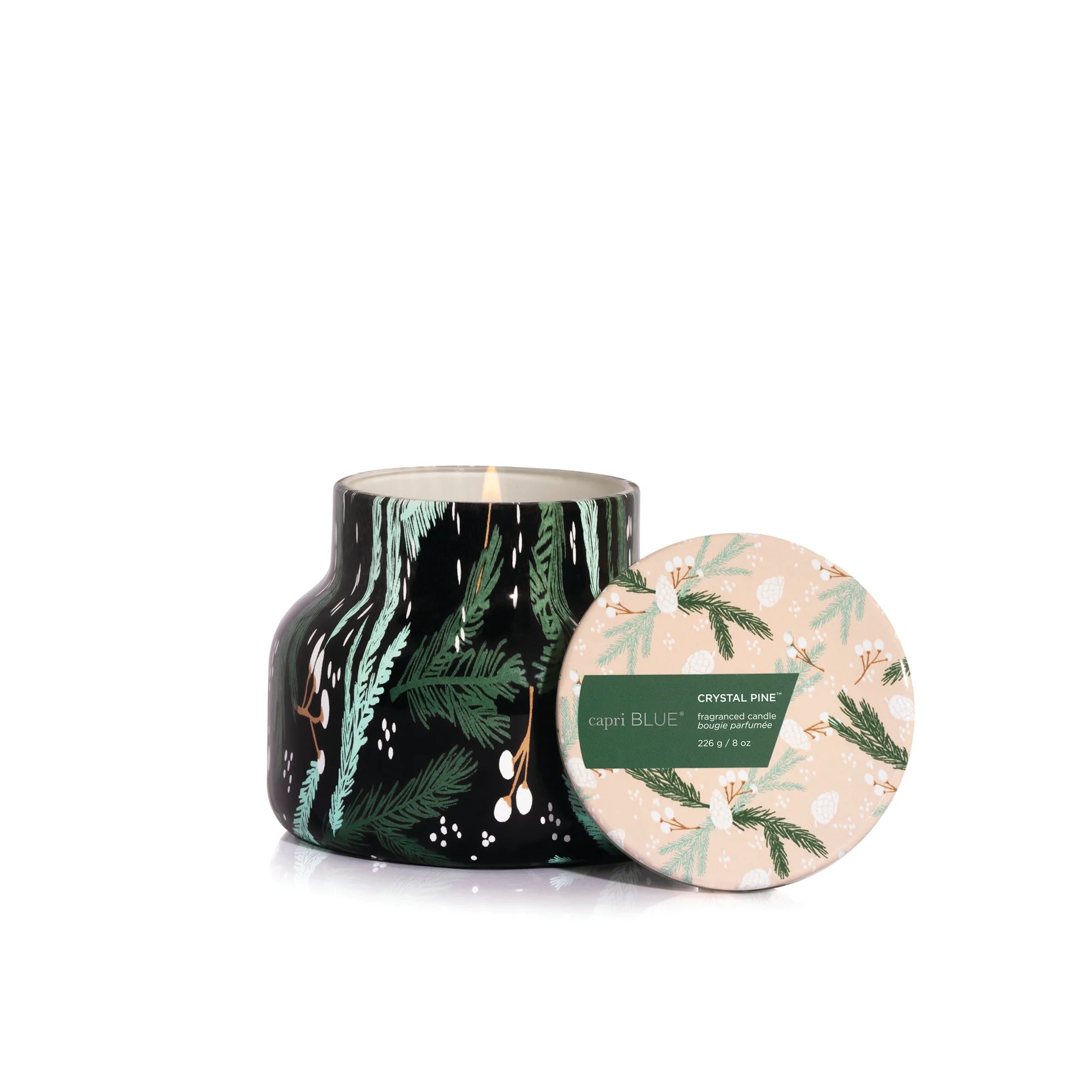 Capri Blue  - Crystal Pine Holiday Pattern Play Petite Jar Candle, 8 oz.