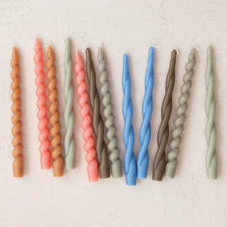 Twist Taper Unscented Candles Blue - 2/Pk