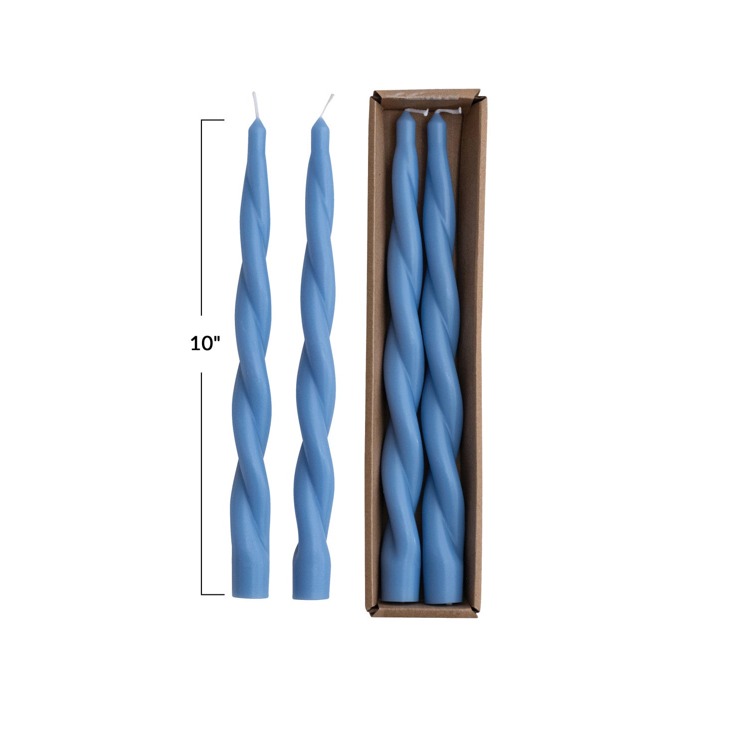 Twist Taper Unscented Candles Blue - 2/Pk