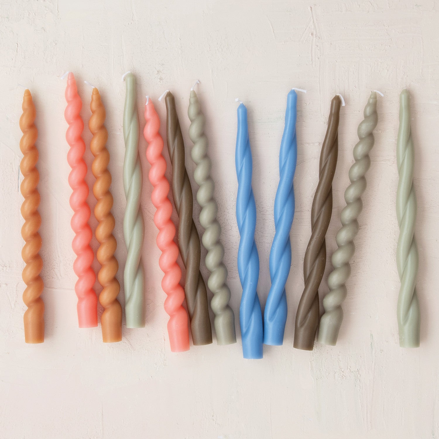 Twist Taper Unscented Candles Brown - 2/Pk