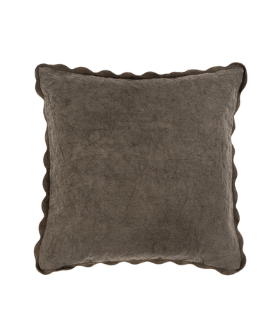 Scalloped Edge Pillow 20x20 - Charcoal