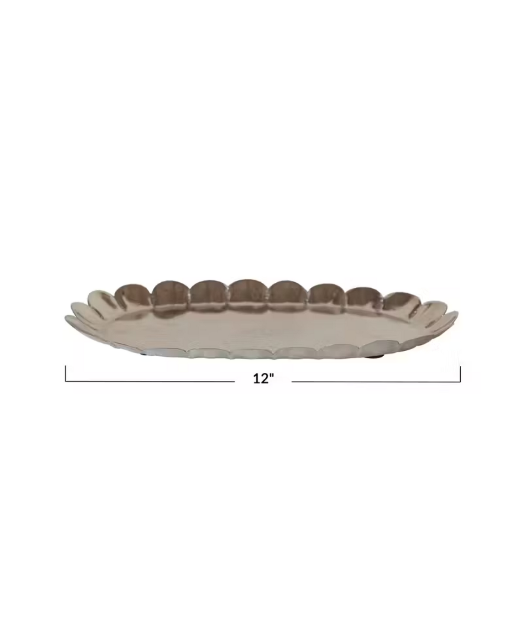 Decorative Metal Scalloped Tray