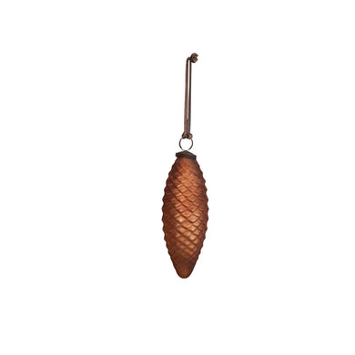 Hand-Painted Embossed Glass Pinecone Ornament