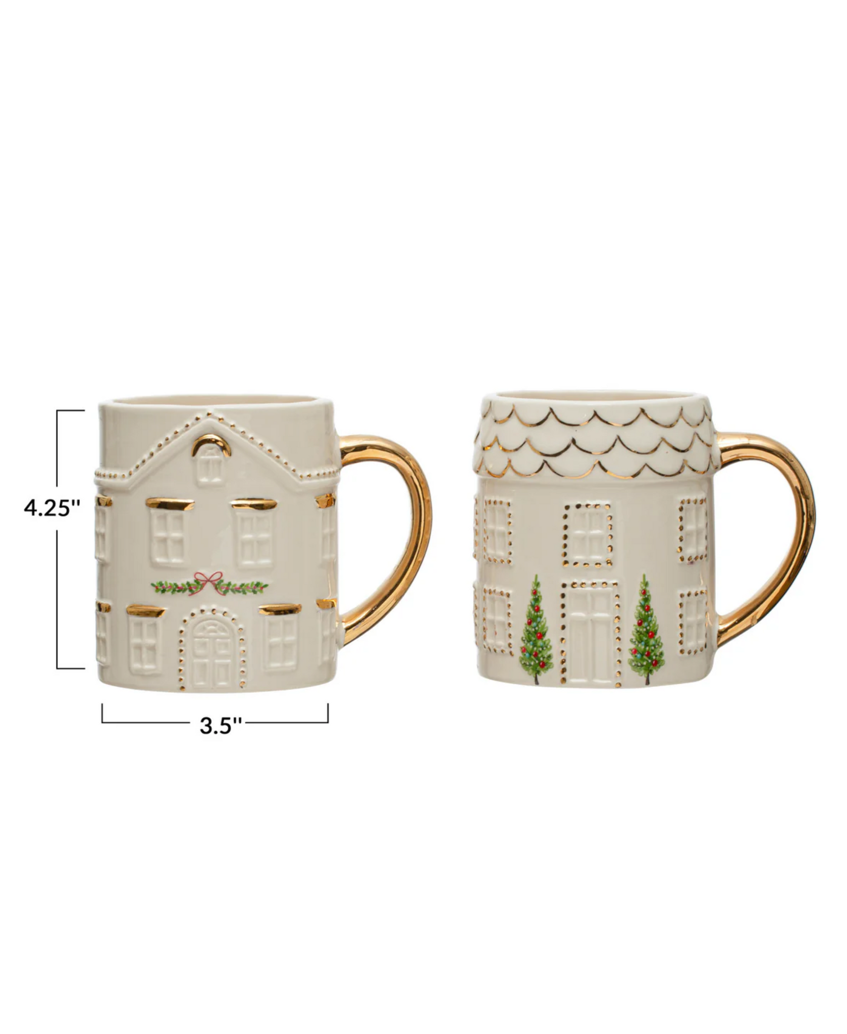 Hand-Painted Stoneware House Mug