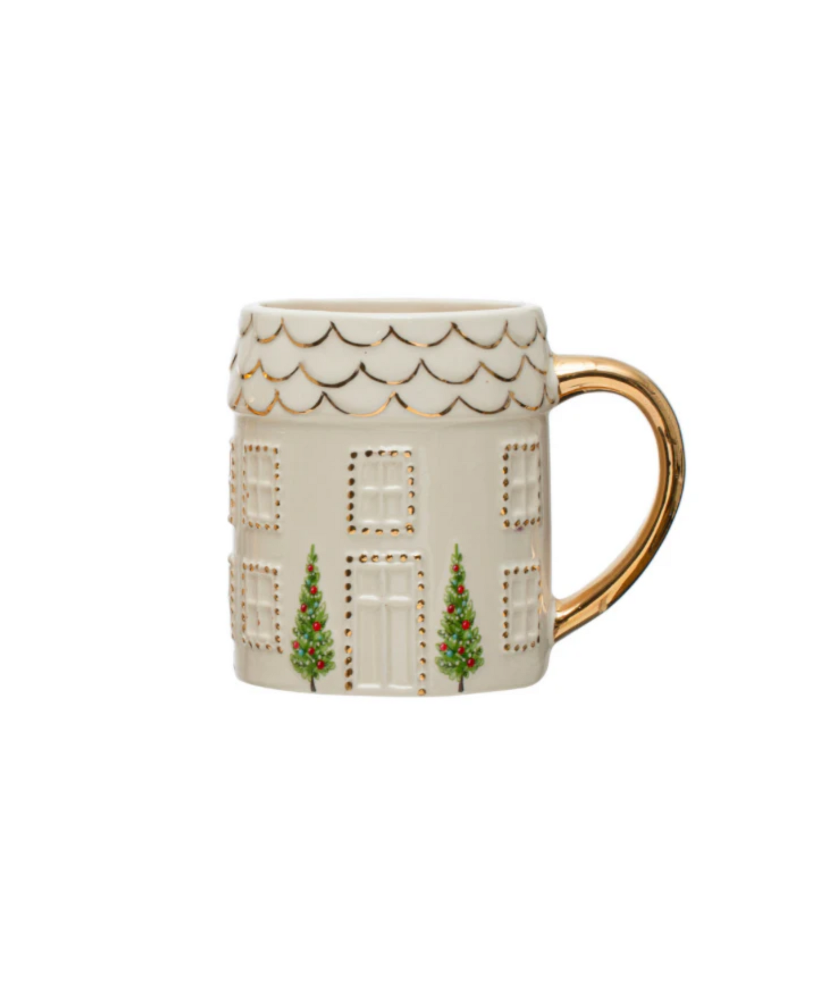 Hand-Painted Stoneware House Mug