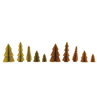 Handmade Recycled Paper Folding Honeycomb Trees with Glitter - Set of 5, 2 Colors