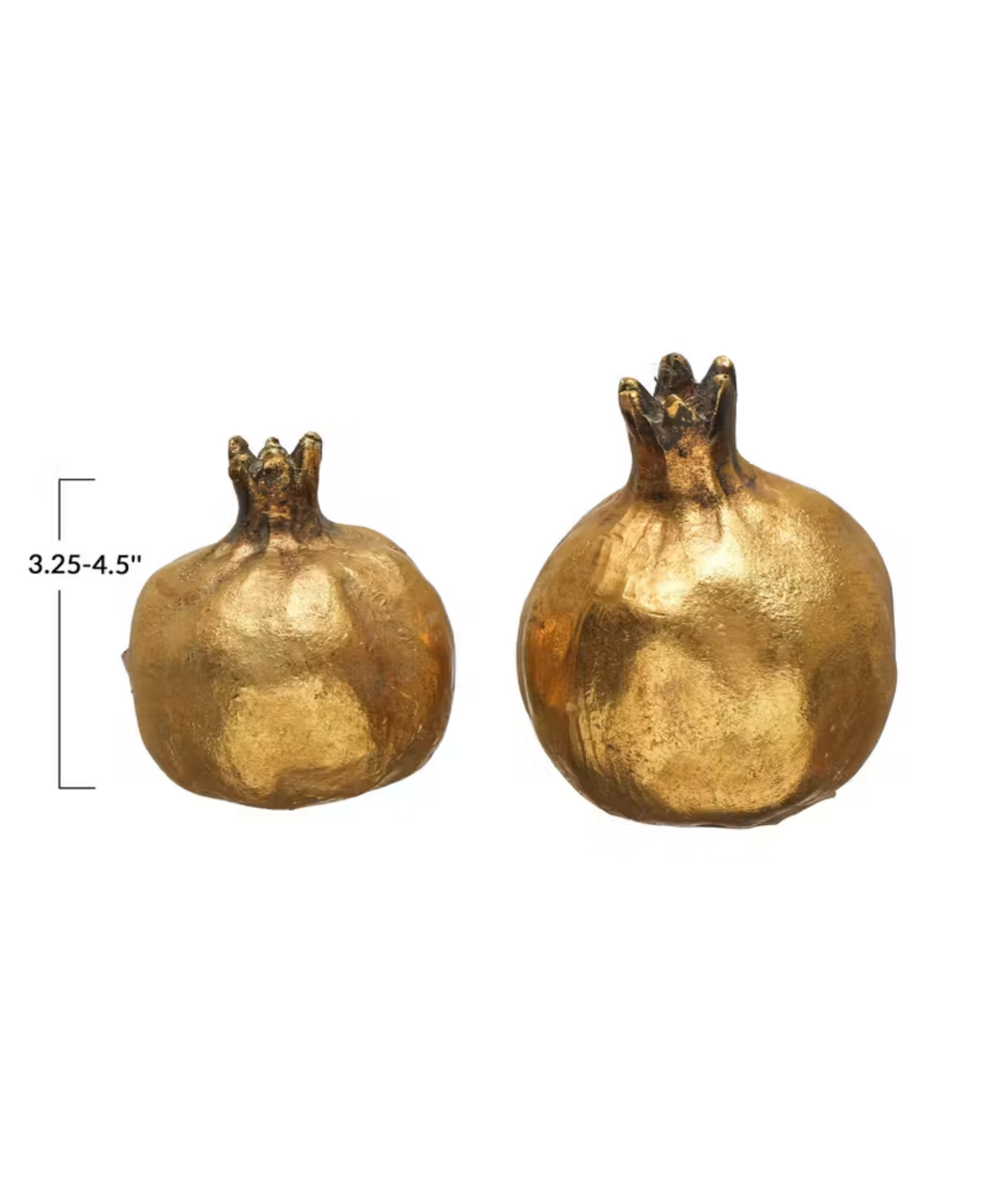 Resin Pomegranates - Antique Gold Finish - Set of 2