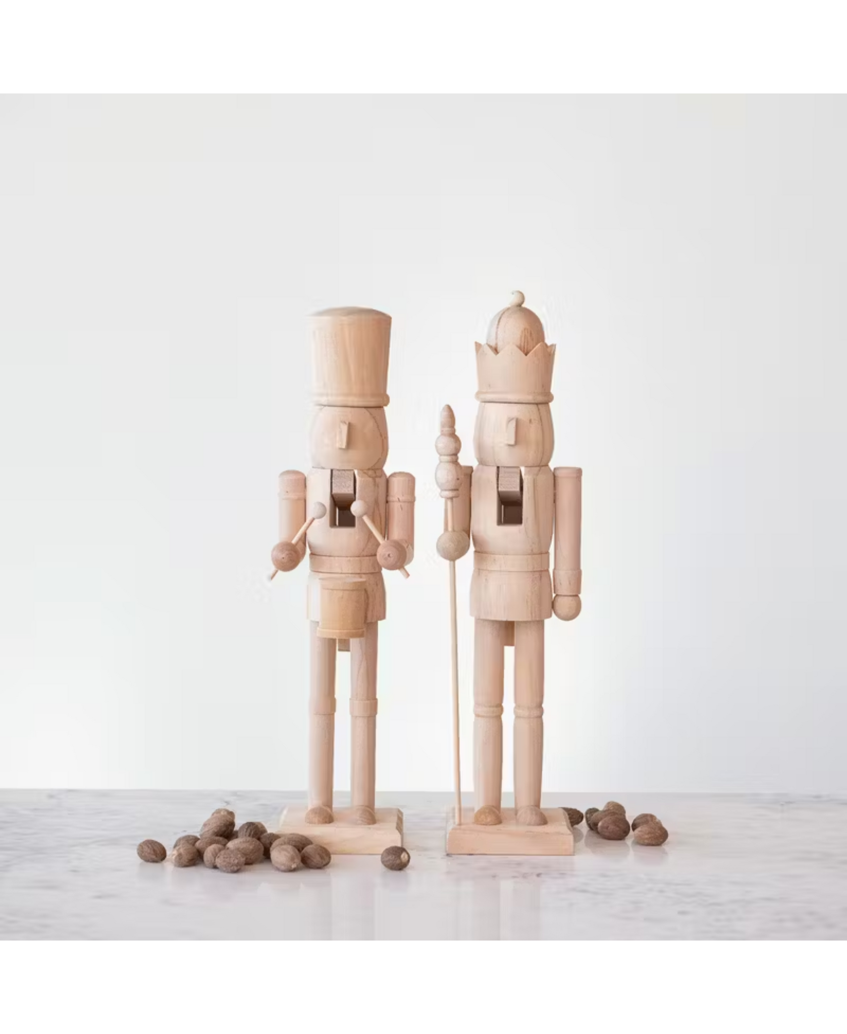 Wood Nutcrackers Natural - 2 Styles