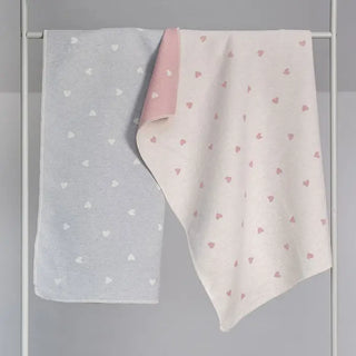 David Fussenegger Juwel Hearts Allover Baby Blanket Rose 90x70 cm