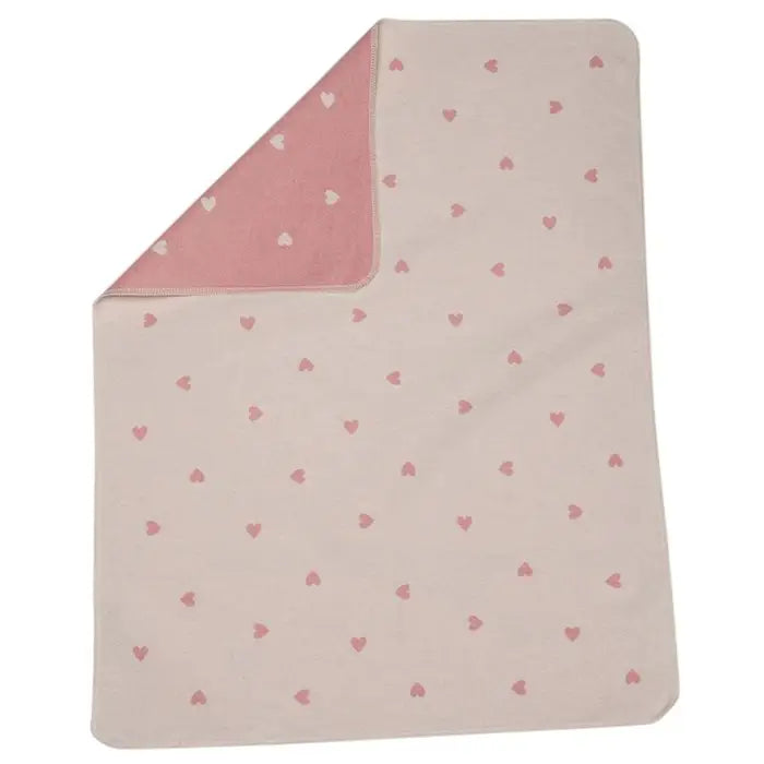 David Fussenegger Juwel Hearts Allover Baby Blanket Rose 90x70 cm