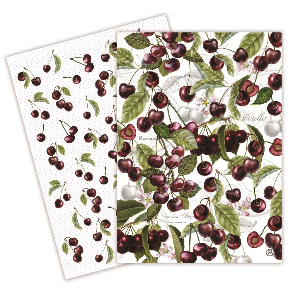 Michel Design Works Dark Cherry Kitchen Towel - Set Of 2