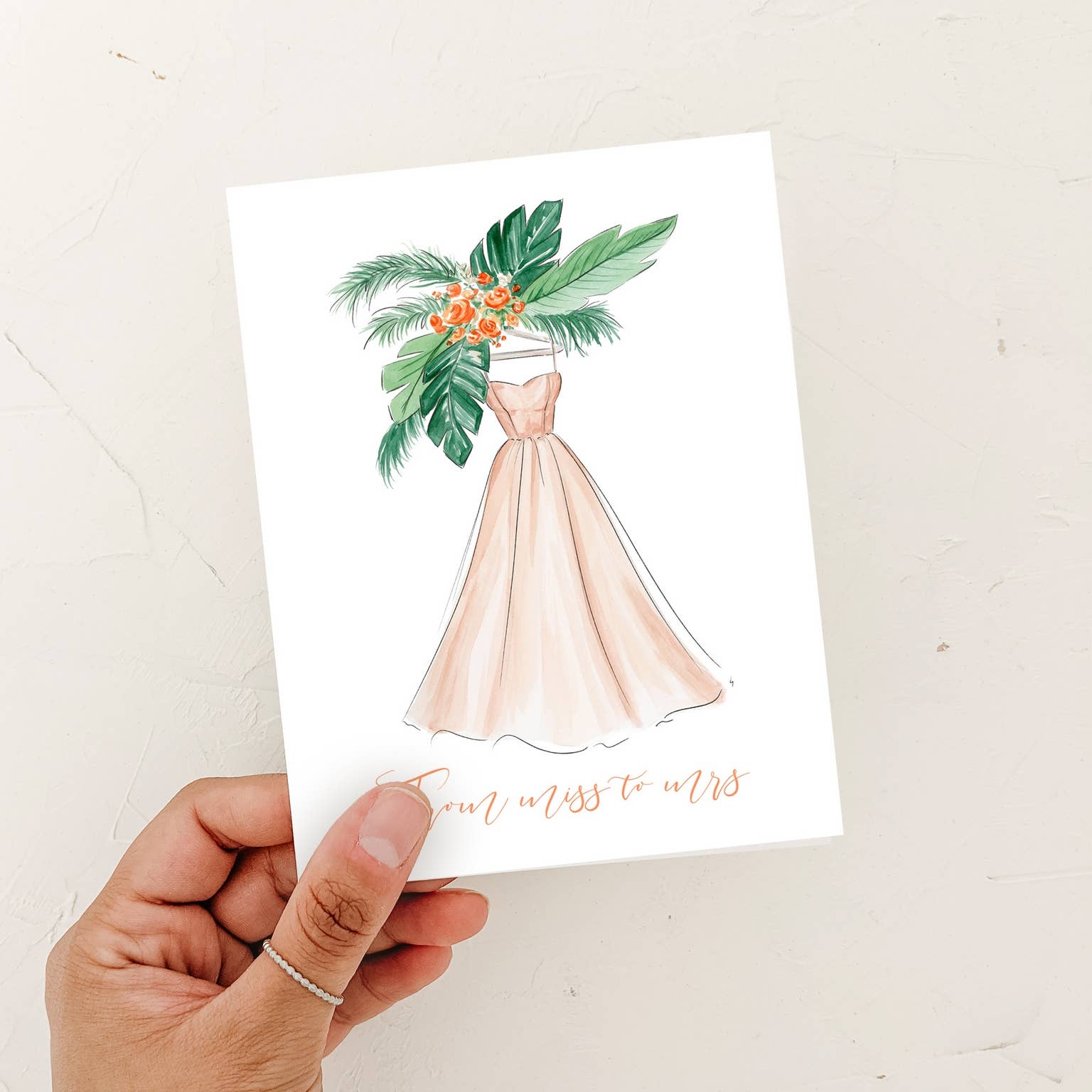 Miss to Mrs. - Bridal Shower, Newly Engaged Card Blank