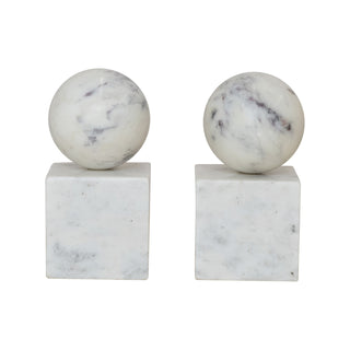 Marble Geometric Bookends - Set of 2