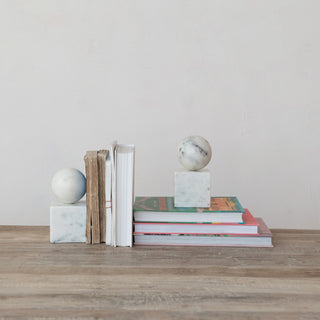 Marble Geometric Bookends - Set of 2