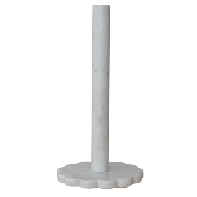 Marble Scalloped Paper Towel Holder - White
