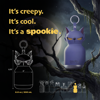 Asobu Spookies Mini Bestie Phantom Cat Water Bottle Bag Charm