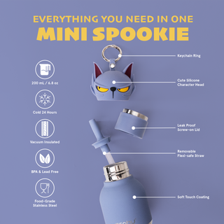 Asobu Spookies Mini Bestie Phantom Cat Water Bottle Bag Charm