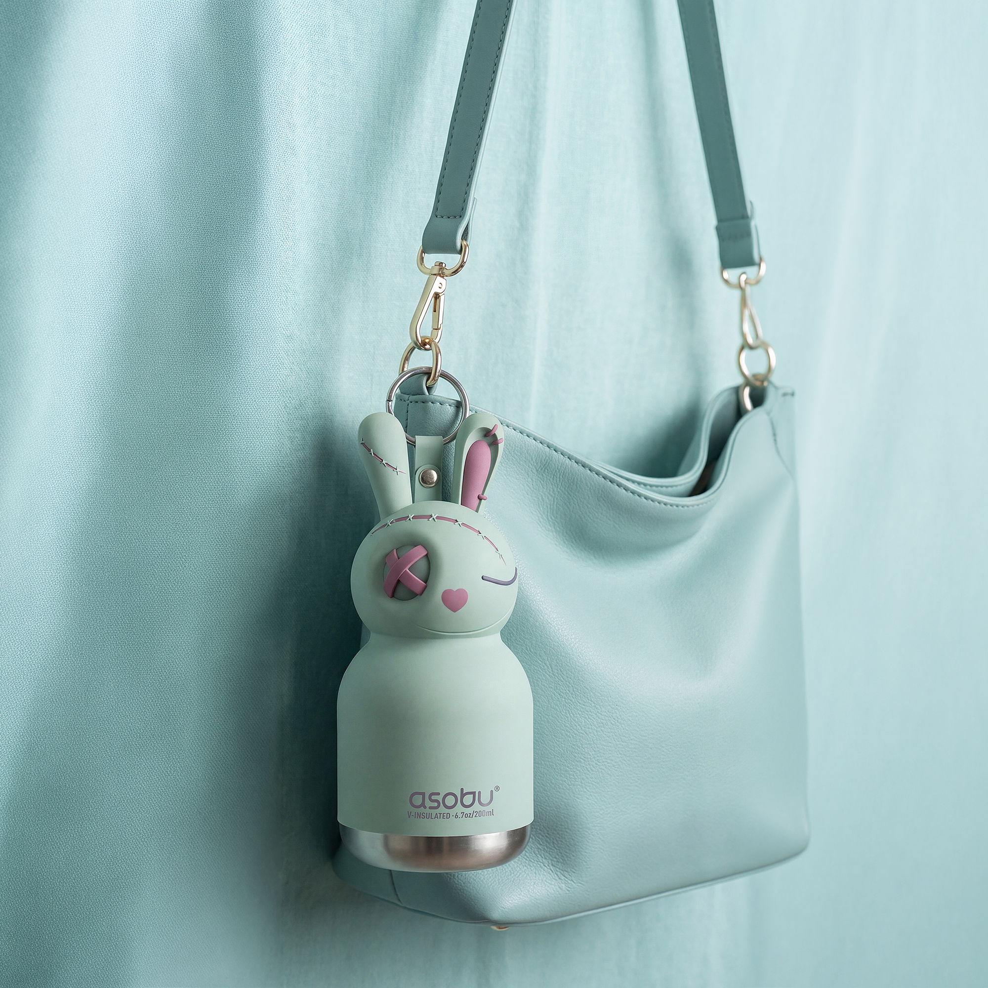 Asobu Spookies Mini Bestie Undead Bunny Water Bottle Bag Charm