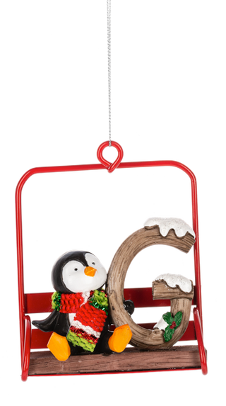 Ski Lift Monogram Ornament