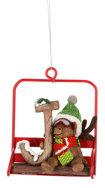 Ski Lift Monogram Ornament