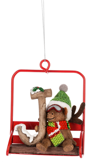 Ski Lift Monogram Ornament