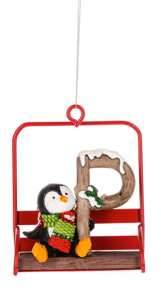 Ski Lift Monogram Ornament