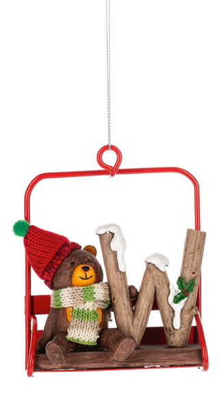 Ski Lift Monogram Ornament