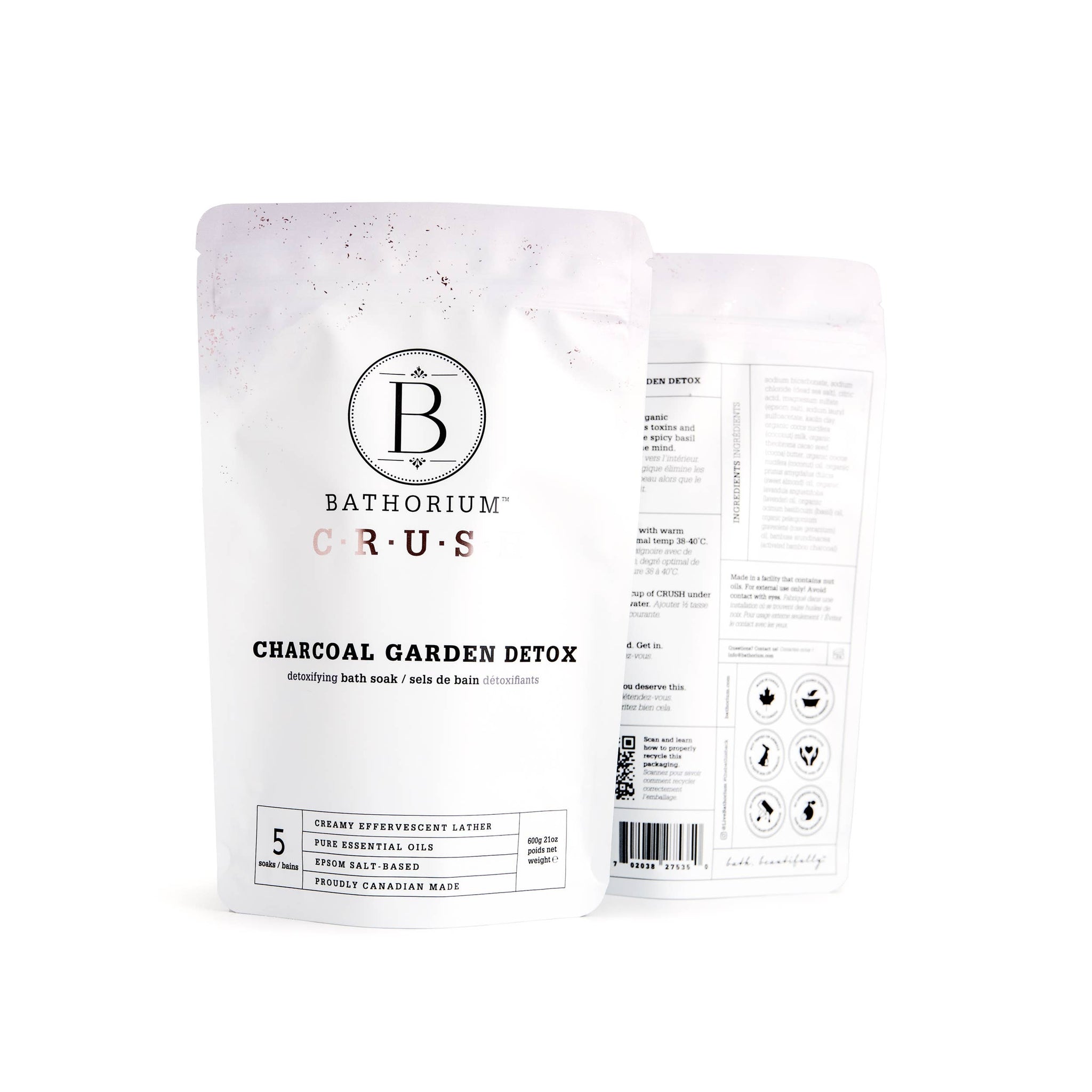 Bathorium Charcoal Garden Detox Crush Bath Soak 600g