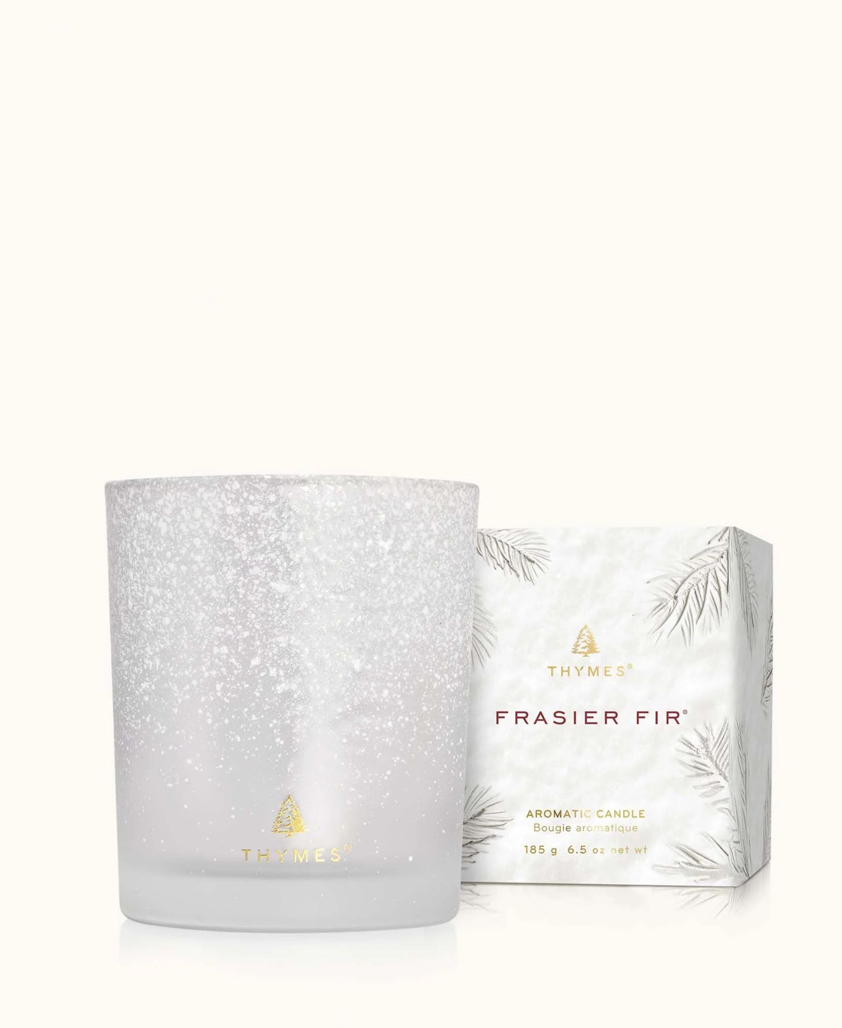 Thymes Frasier Fir Flocked Poured Candle 6.5 oz