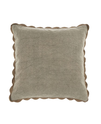 Scalloped Edge Pillow 20x20 - Fog