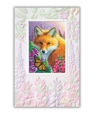 Pumpernickel Fox in Foxglove Birthday Card