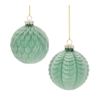 Frosted Green Glass Ornaments