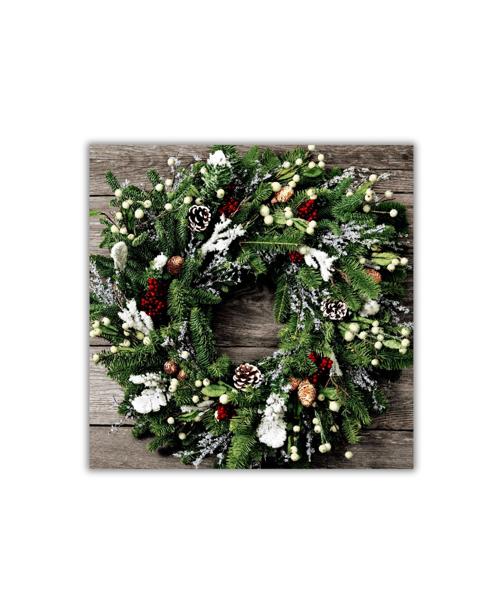 Old Country Design Frosty Wreath Luncheon Napkin