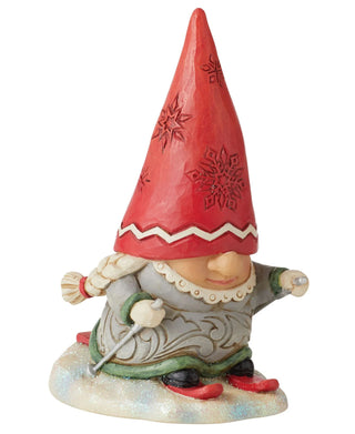 Jim Shore Gnomes: Gnome On The Slopes Gnome With Braids Skiing