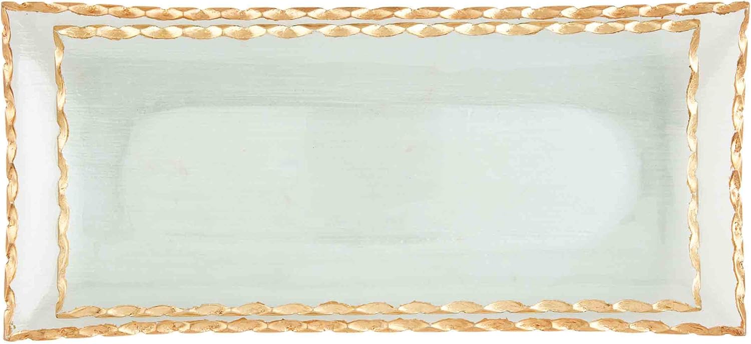 Gold Edge Glass Tray Set