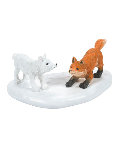 Department 56 Village Accessories White Christmas Fox Face Off