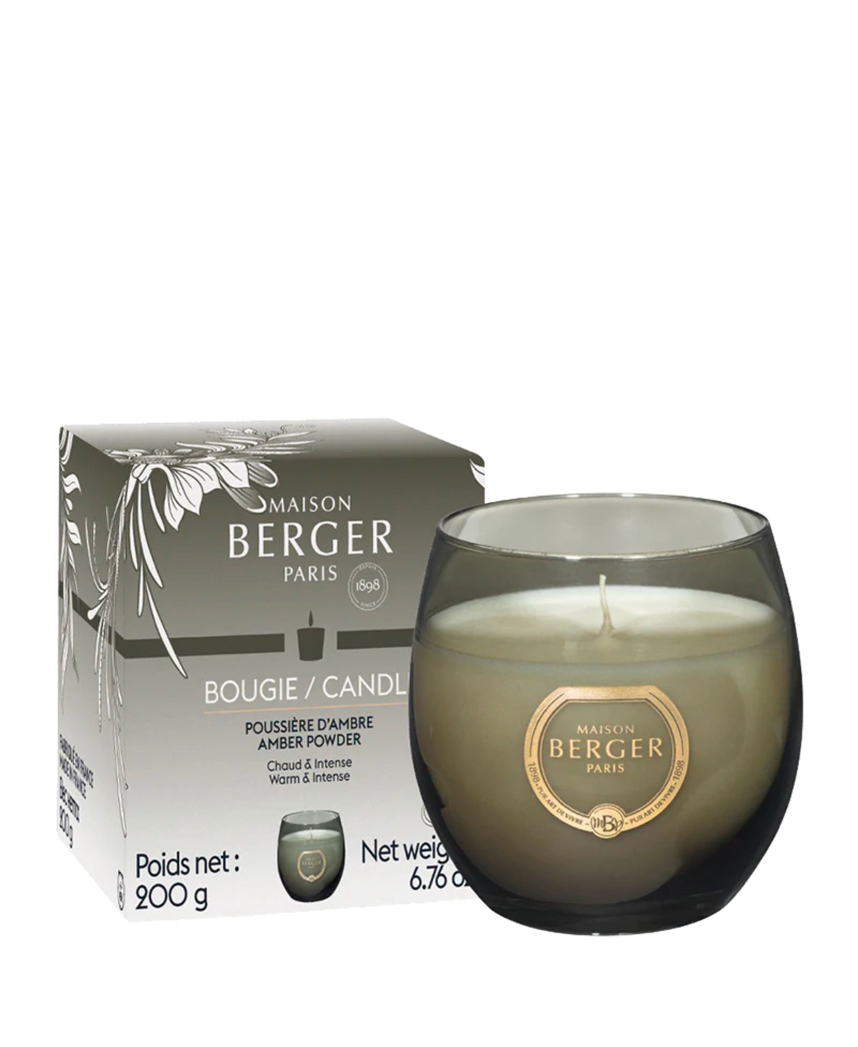 Holly Moss Gray Amber Powder Candle - Maison Berger