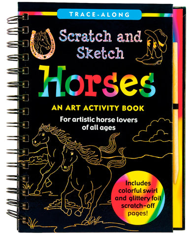 Peter Pauper Press Horses Sketch and Scratch Art