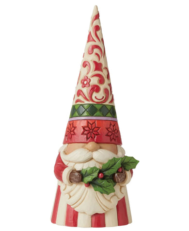 Jim Shore Gnomes: Holly Jolly Gnome Holding Holly