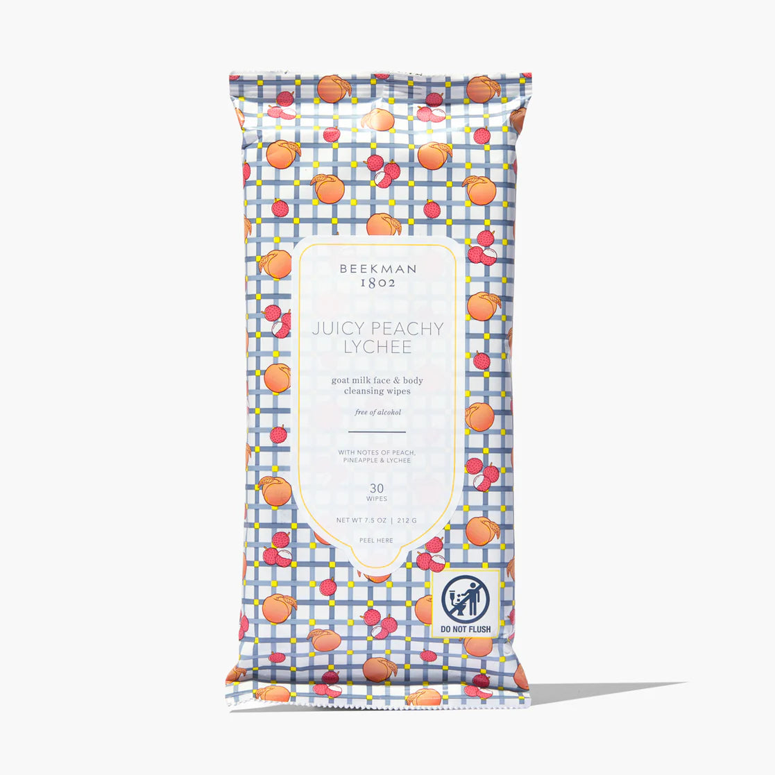 Beekman 1802 Juicy Peach Lychee Goat Milk Facial Cleansing Wipes