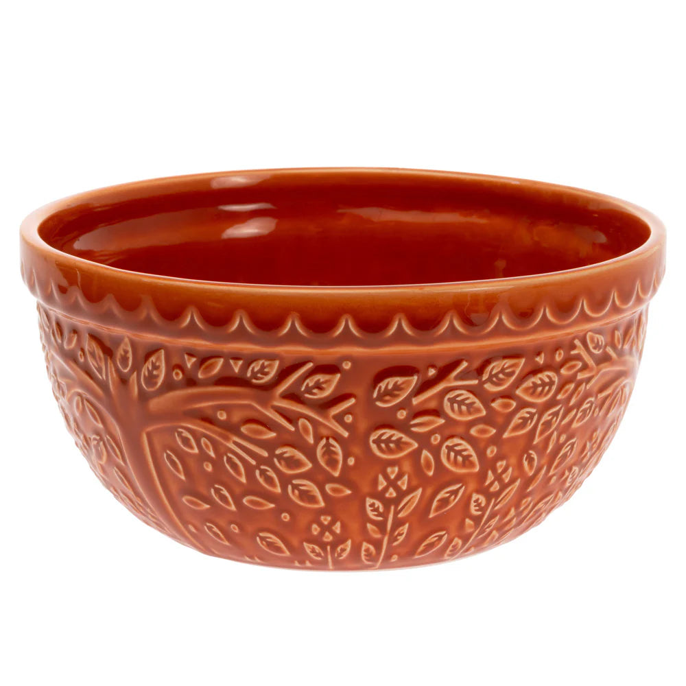 Leaf Embossed Bowl - Large - Spicy Orange