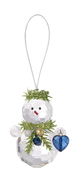 Teeny Mistletoe Snowman Ornaments - Blue