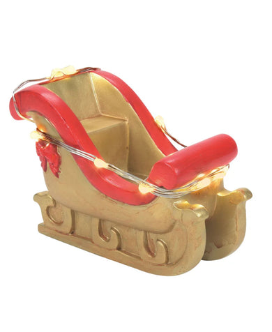 Department 56 Village Accessories Lit Santa's Golden Sleigh