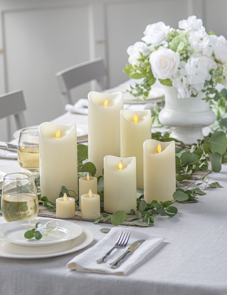 Ivory LED Wax Pillar Candle- 5