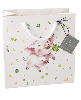IHR Lucky Pig Cream Gift Bag